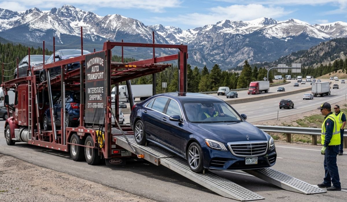 Delivered car being unloaded in North Carolina after Florida to North Carolina car shipping with professional carrier ensuring safe vehicle handover.