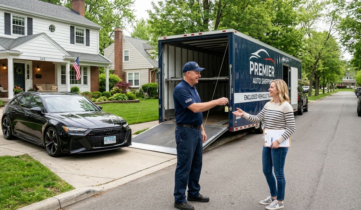 Door to door car transport San Diego CA showing vehicle pickup from home and delivery across USA using Speedcomd auto transport services