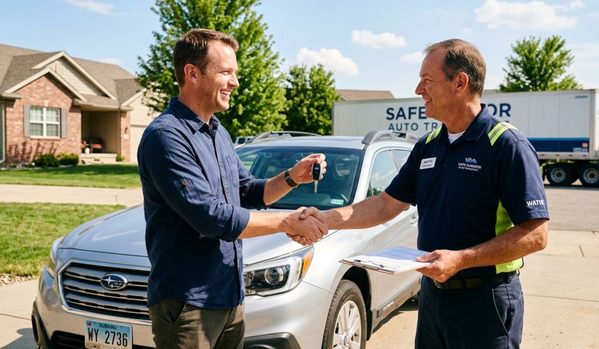 Door to door Maryland to North Dakota car shipping service with professional carrier picking up vehicle from home and delivering safely