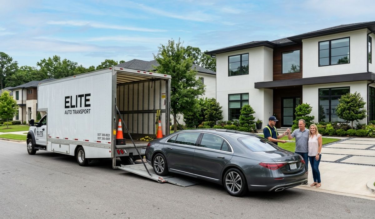 Door to door Santa Cruz car shipping service picking up a sedan from a residential area in Santa Cruz CA.