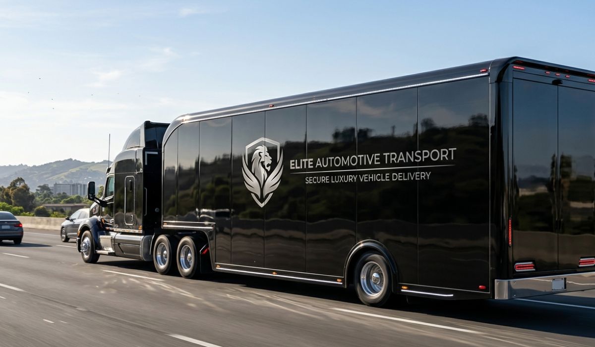 Enclosed auto transport Florida to Michigan shipping luxury car safely protected during long distance journey
