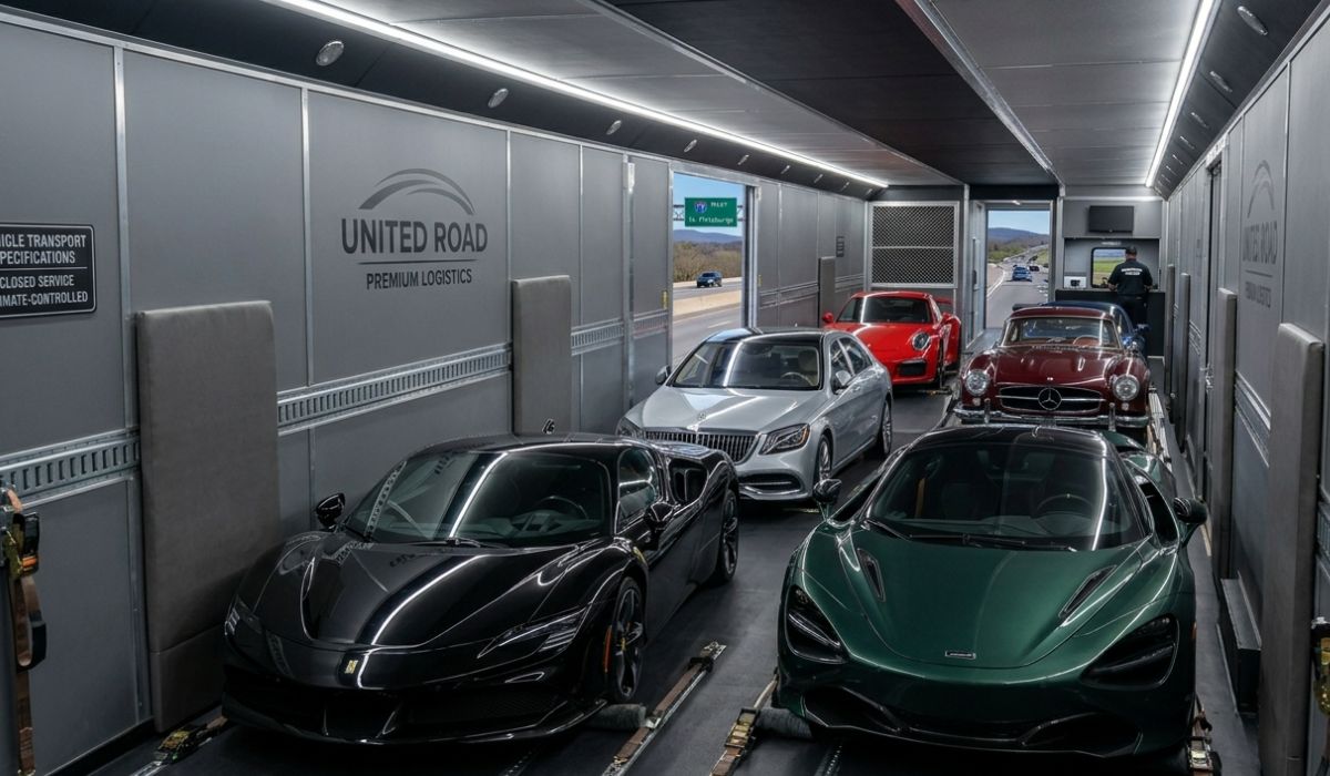 Enclosed car shipping Oregon to California protecting luxury car during long distance transport
