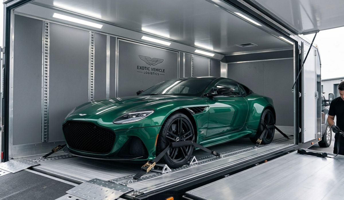 Enclosed Maryland to North Dakota car shipping trailer protecting luxury cars during long distance interstate transport