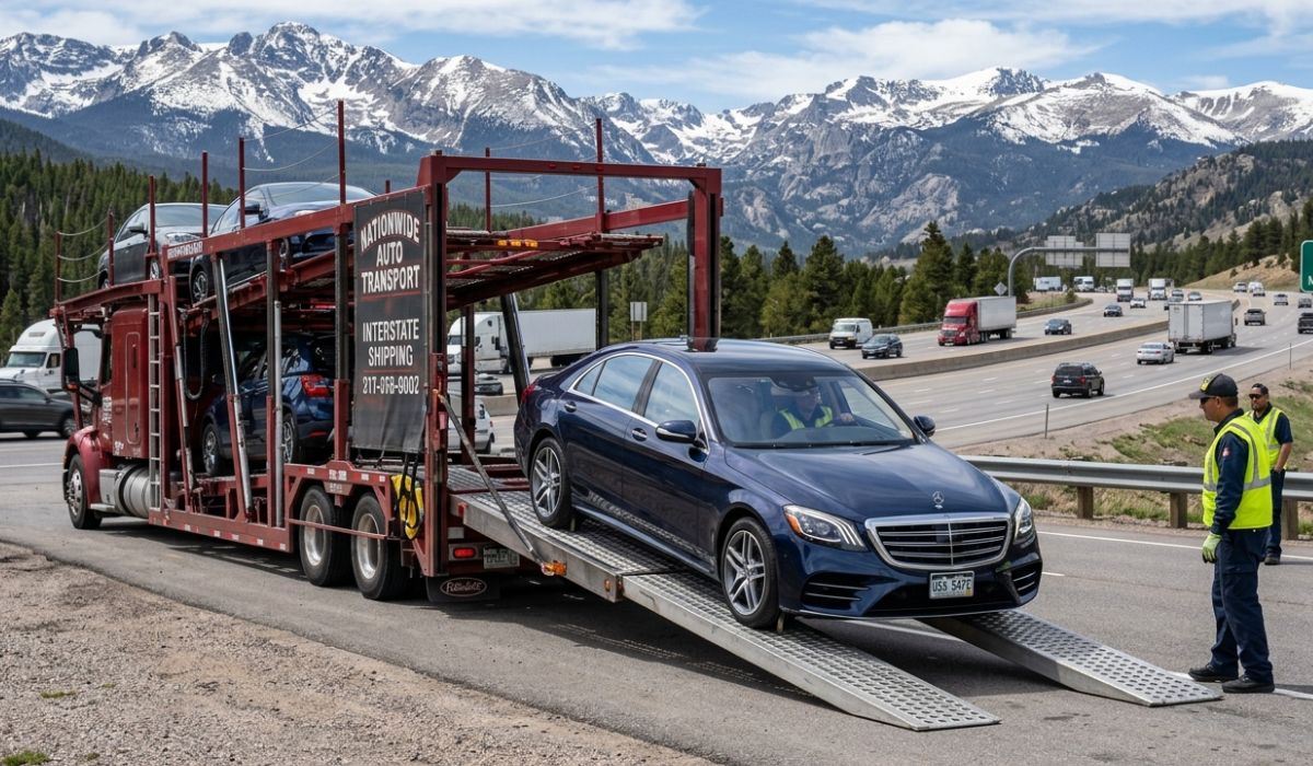 Fast and reliable Florida to Virginia car shipping delivery at residential home with Speedcomd carrier unloading vehicle
