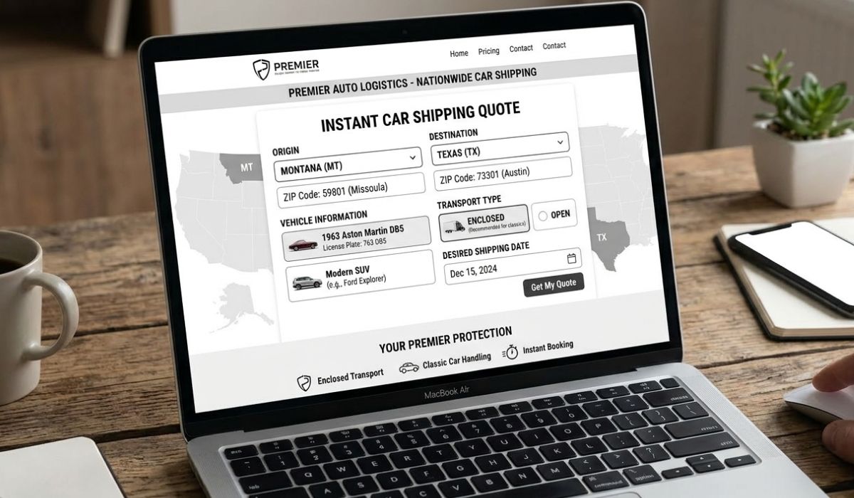 Instant Omaha car shipping quote system by Speedcomd showing online booking and pricing calculator interface