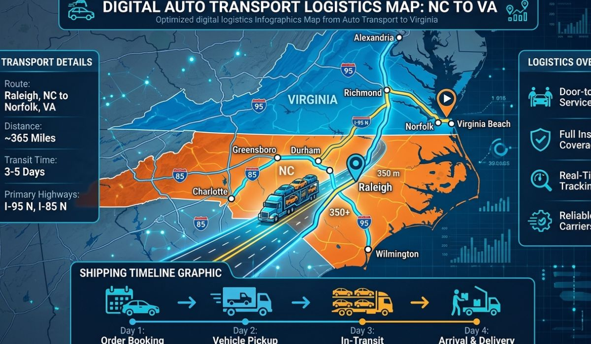 Nebraska to Florida car shipping route map connecting Omaha, Lincoln, Miami, Orlando, Tampa, and Jacksonville