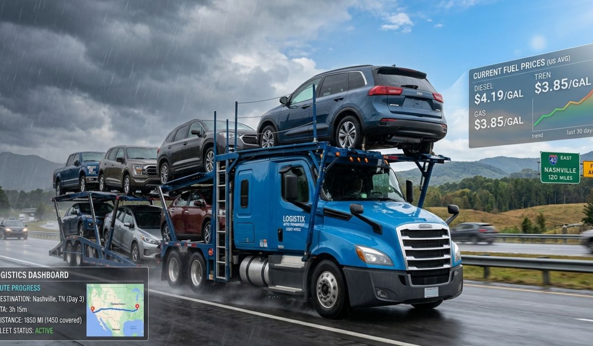 Pittsburgh PA car shipping service showing open auto transport carrier loading sedan for interstate delivery