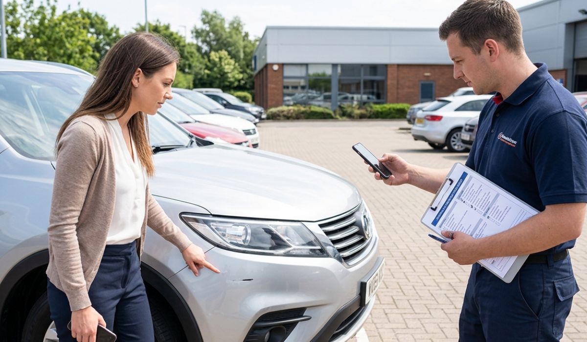 professional inspect car before it is being loaded
