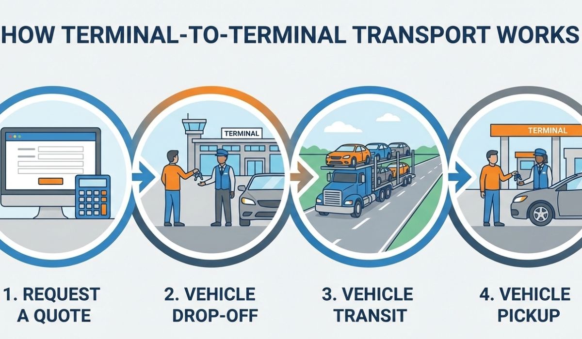 Scottsdale car shipping process showing vehicle pickup inspection transit tracking and final delivery