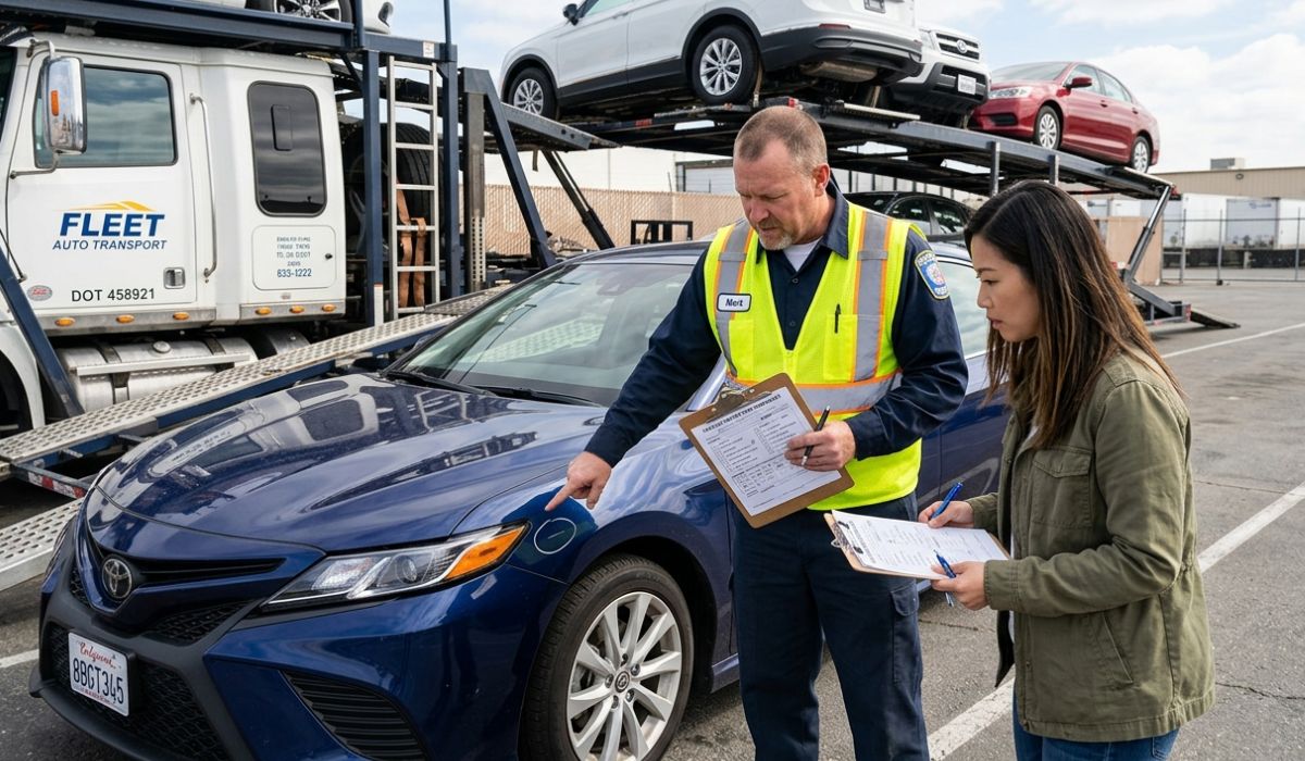 Step by step South Carolina car shipping workflow with pickup inspection loading and real time tracking system by Speedcomd