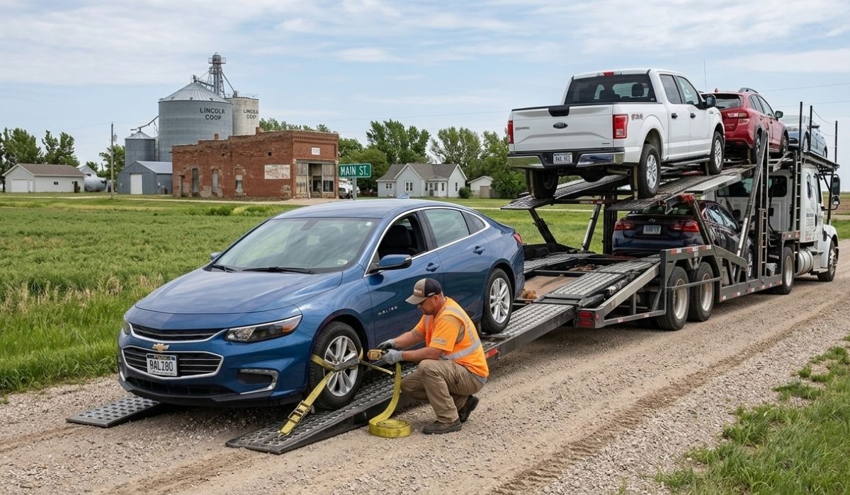 Vehicle being loaded at Jacksonville port for car shipping to Puerto Rico