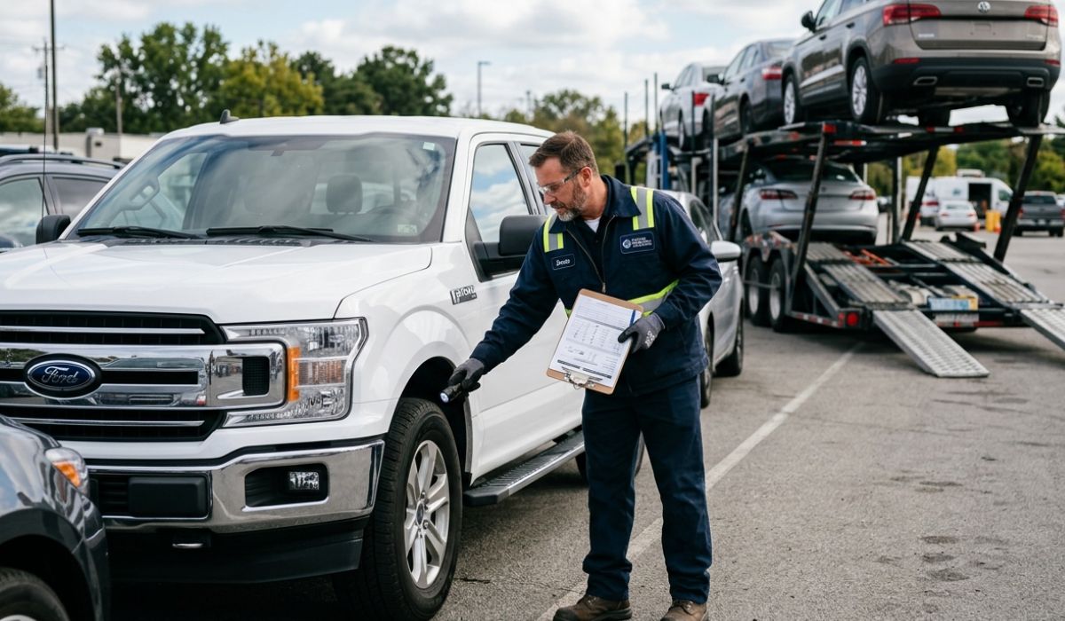 Vehicle inspection before Indianapolis auto transport pickup with SpeedComd shipping experts