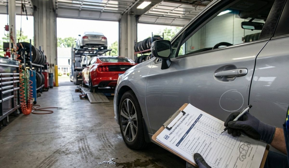 Vehicle inspection before Texas to Florida car shipping with Bill of Lading documentation