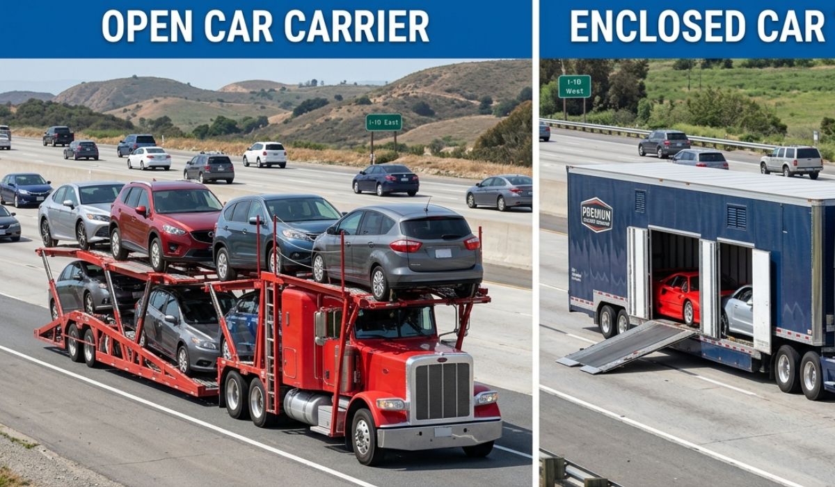 Open and enclosed carriers used for Schaumburg car shipping to transport vehicles across the United States