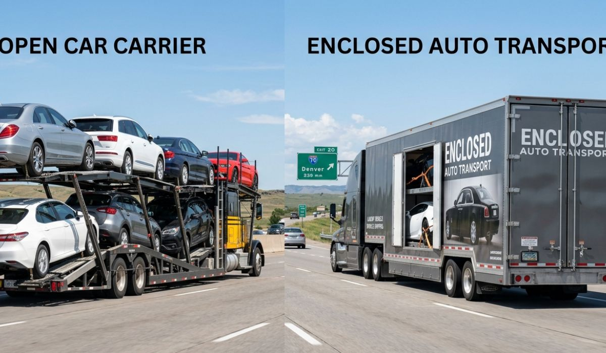 Open and enclosed Douglas car shipping trailers transporting cars safely with SpeedComd across the USA.