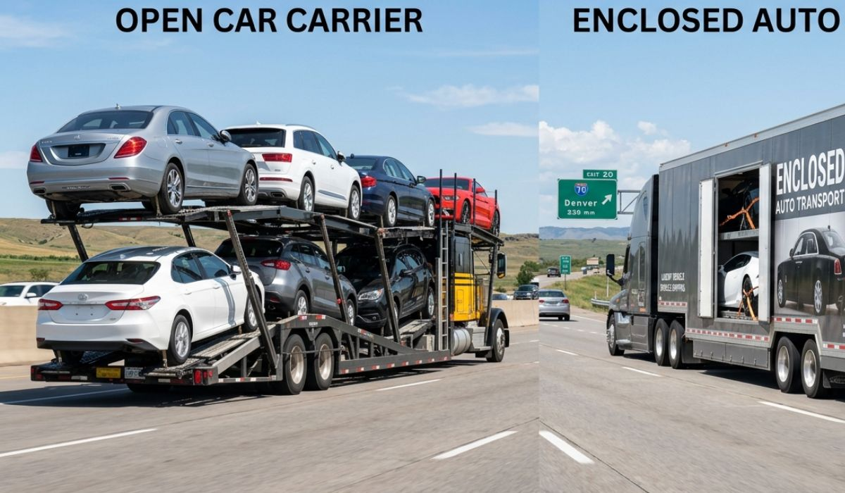 Open and enclosed Richmond Car Shipping trailers transporting vehicles safely across the USA