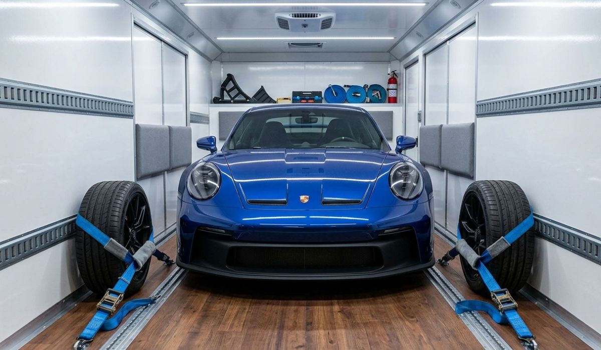 Professional Chandler Car Shipping service with enclosed auto transport trailer by SpeedComd