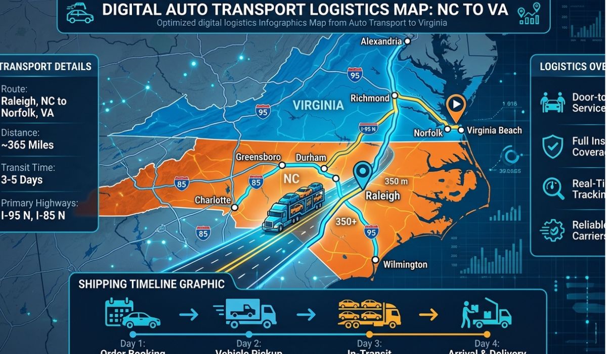 SpeedComd vehicle transport route from Miami Florida to Boston Massachusetts showing safe interstate car shipping