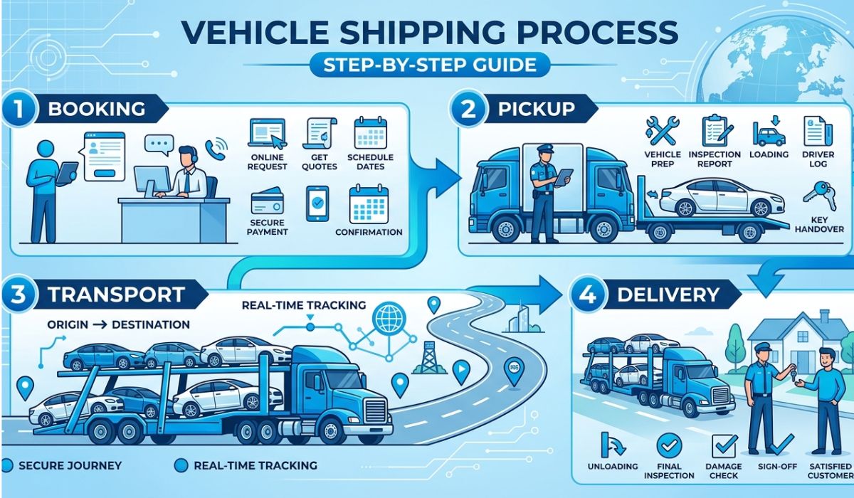 Step-by-step Arkansas to Indianapolis car shipping process from pickup to delivery by SpeedComd