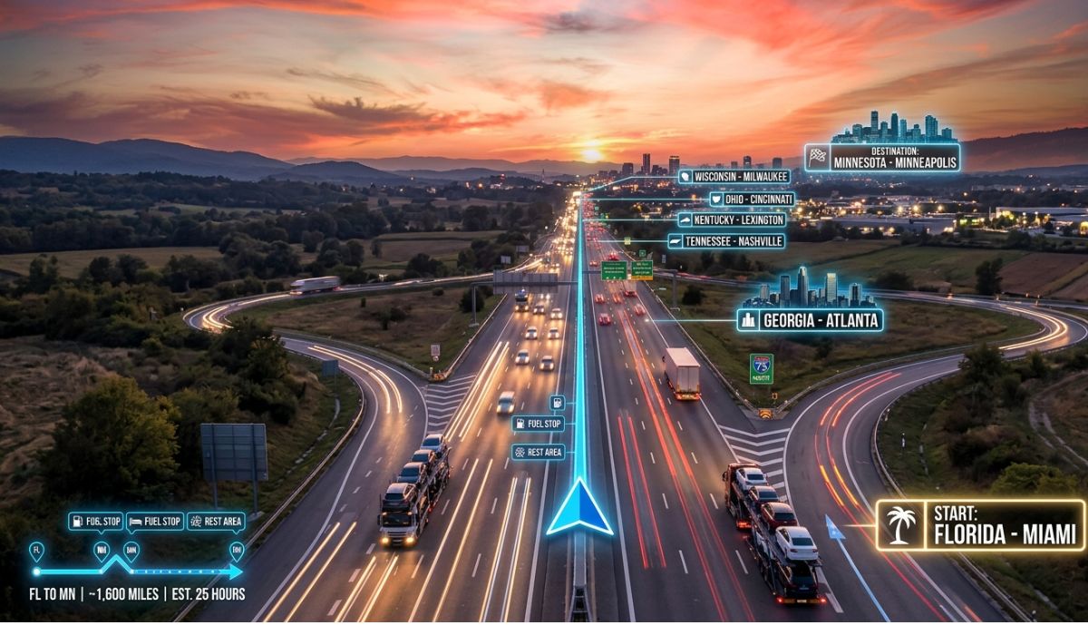 Texas to California car shipping process showing vehicle pickup and delivery by SpeedComd