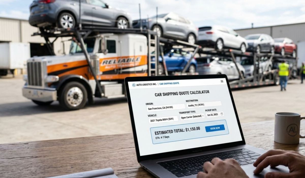 Car shipping quote calculator showing affordable Seattle auto transport pricing and vehicle shipping costs
