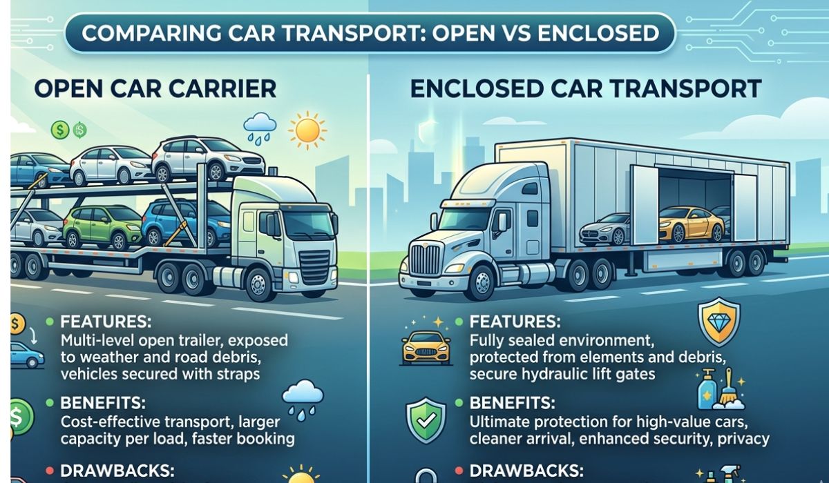 Open and enclosed Ohio to Mississippi car transport options