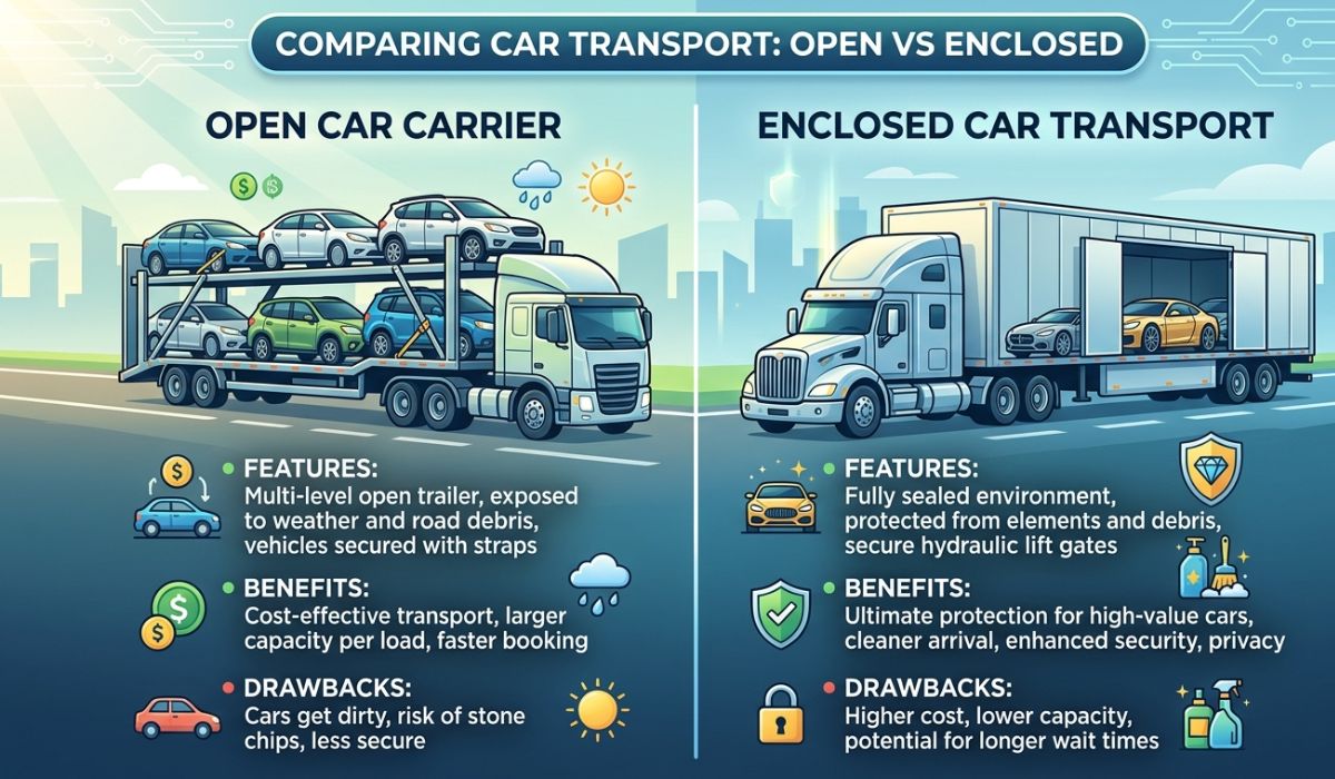 Open and enclosed car transport options in Memphis